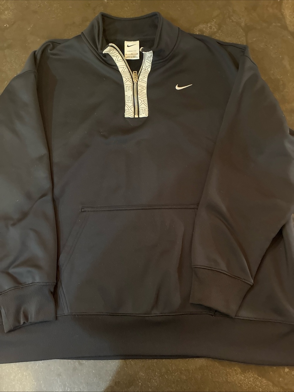 Nike Women’s Black Quarter-Zip Pullover with White Trim